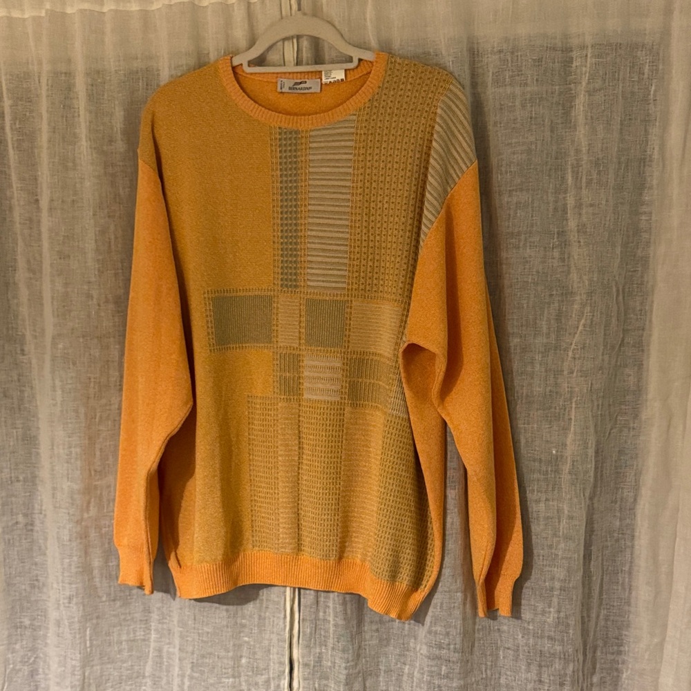 Vintage Orange and Gray Crewneck Sweater